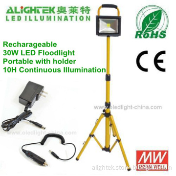 30w Rechargeable Led Flood Light With Holder Support Stand 
